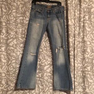 Abercrombie & Fitch distressed flares